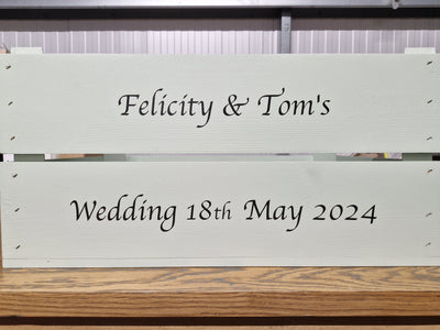 Personalised large wooden anniversary crate