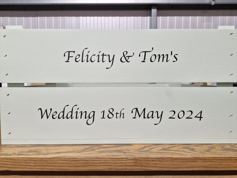 Personalised large wooden anniversary crate