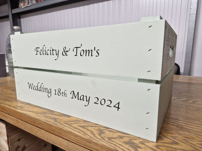Personalised large wooden anniversary crate