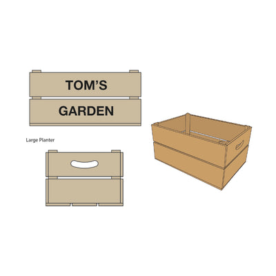 Personalised Large wooden Planter Crate