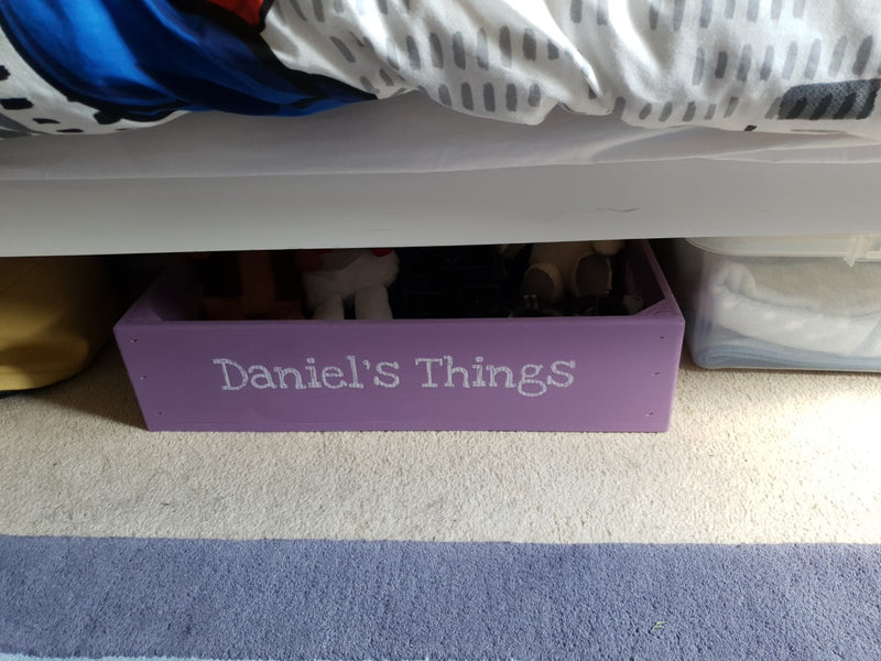 Personalised Wooden Under Bed Storage Crate