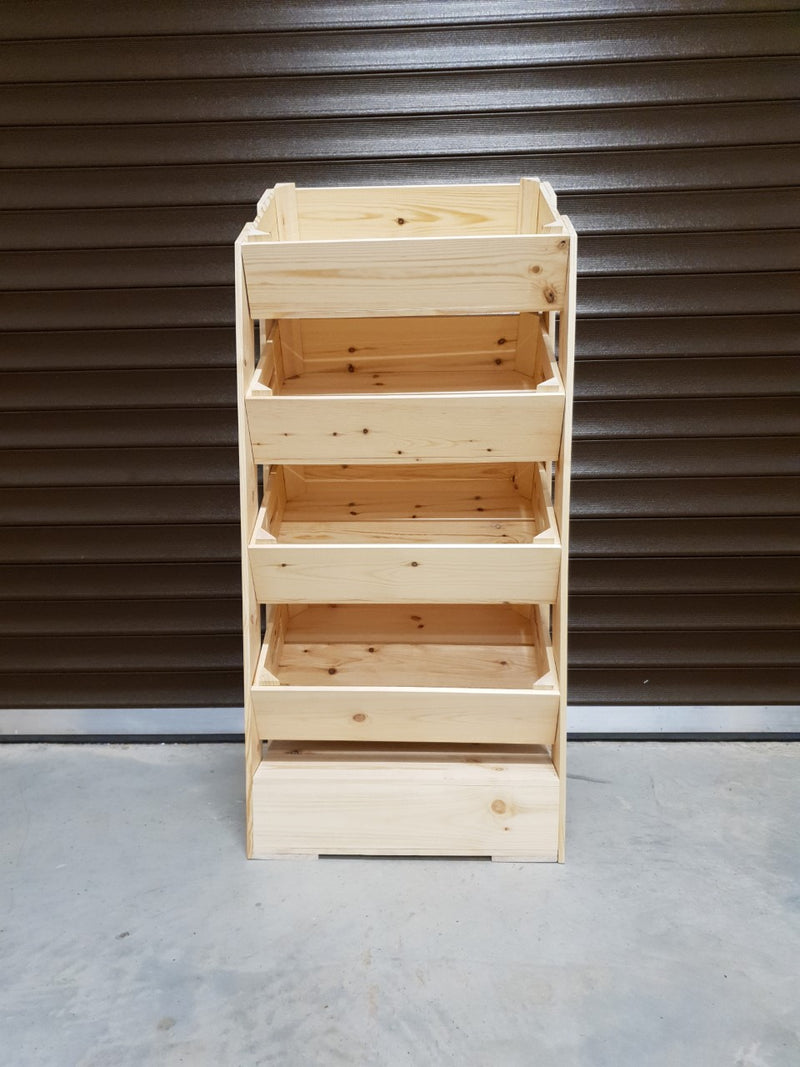 Angled Half Crate Shelving Unit (4 Shelves High)