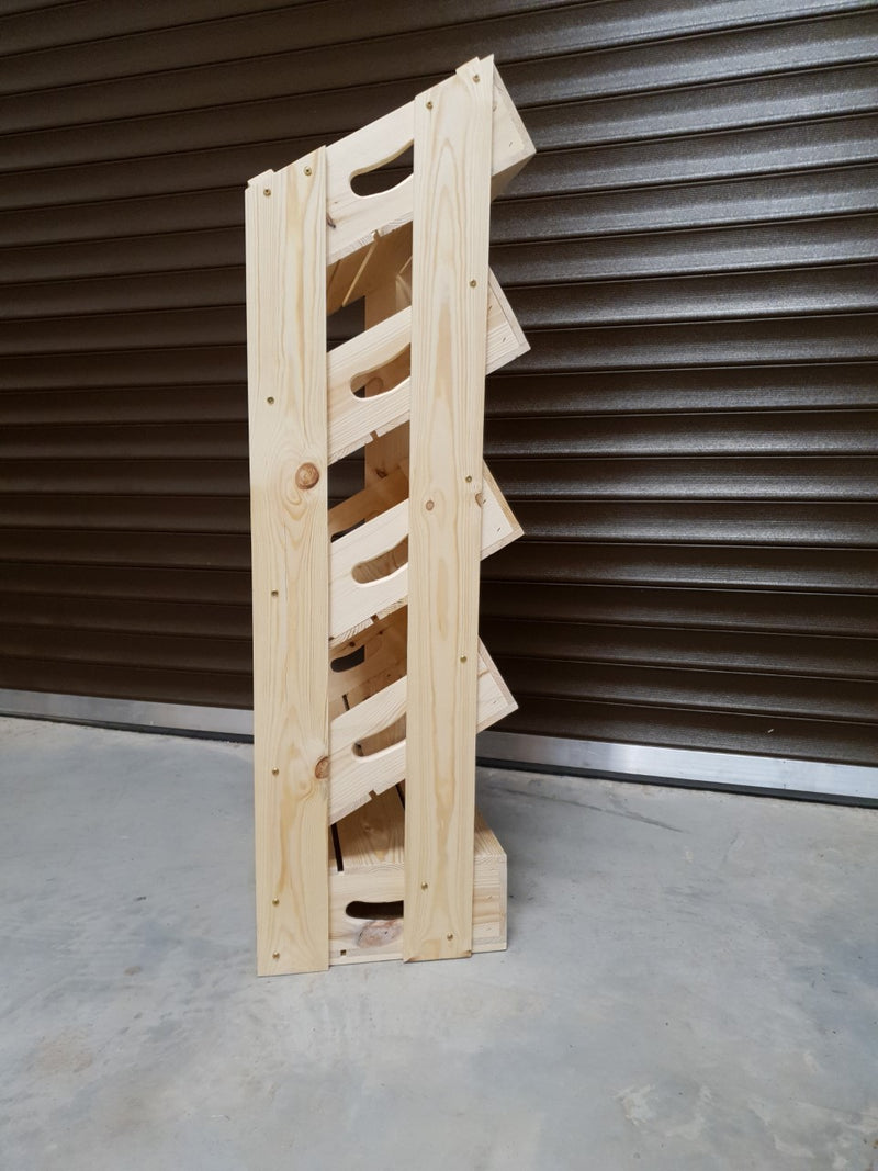 Angled Half Crate Shelving Unit (4 Shelves High)