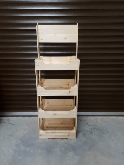 Flat Branded Half Crate Shelving Unit (4 Shelves High)