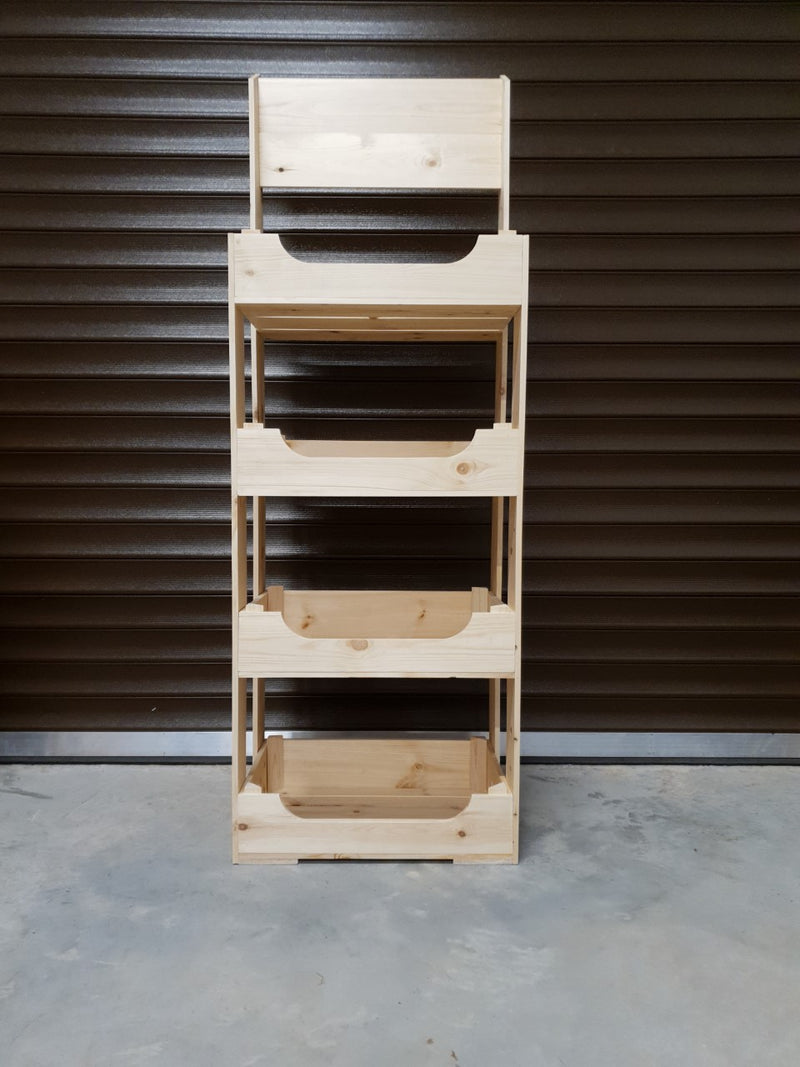 Flat Branded Half Crate Shelving Unit (4 Shelves High)