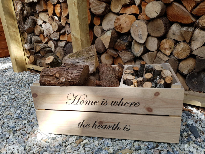 Personalised Wooden Log storage Crate