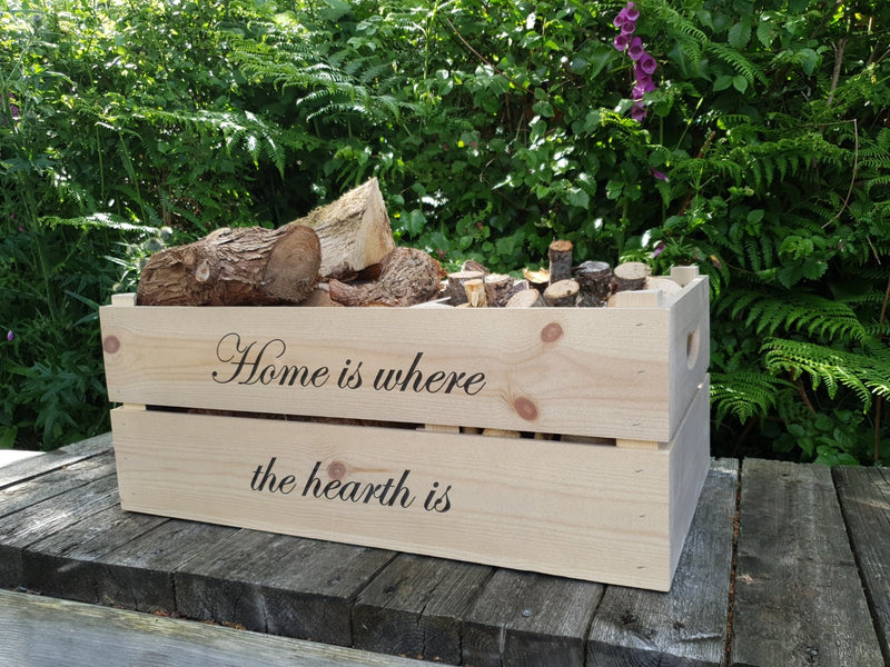 Personalised Wooden Log storage Crate