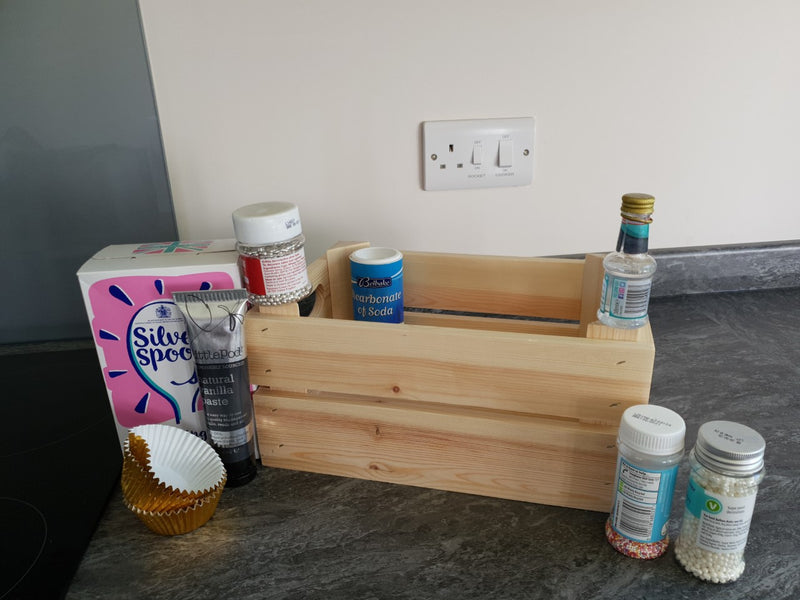 Personalised wooden household Storage Crates