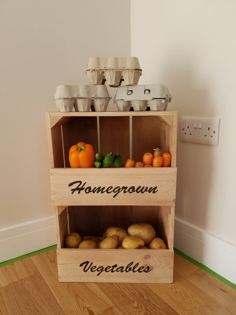 Personalised wooden Vegetable Crate
