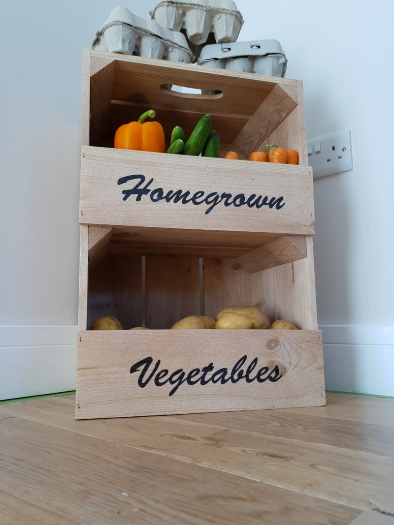 Personalised wooden Vegetable Crate